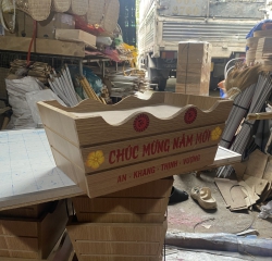 Khay gỗ gói quà Tết 25x37x15cm