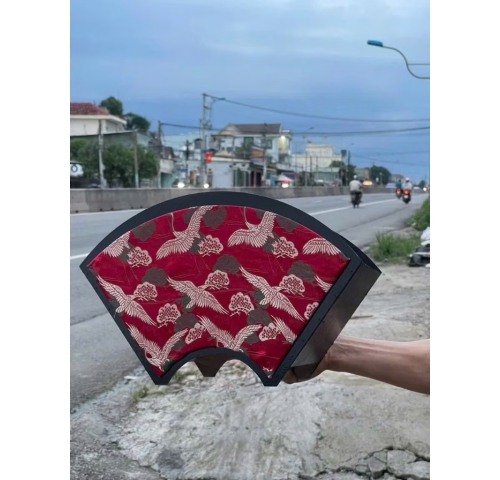 Khay gỗ quạt gấm 